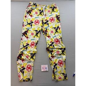 Marvel Spider-Man Miles Morales Sleep Pants Yellow Graphic Lounge Bottoms Medium